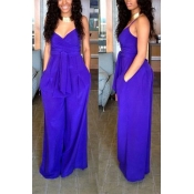 Polyester Solid Boot Cut Womens Jumpsuits