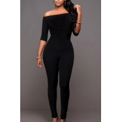 Contracted Style Strapless Half Sleeves Black Qmil