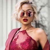 Fashion Hollow-out Orange-red PC Sunglasses