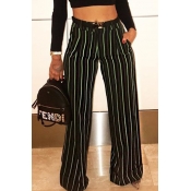 Sexy Colored Striped Straight Pants
