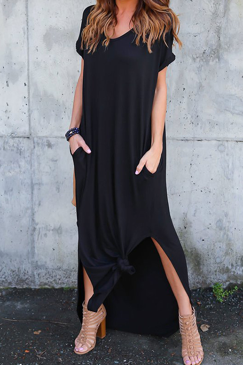 Lovely See Me Pocket Maxi Casual Dress