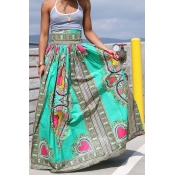 Polyester Print A Line Ankle Length Skirts