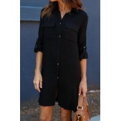 Euramerican Single-breasted Design Black Polyester