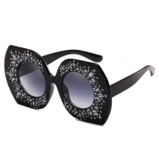 Black Asymmetrical Plastic Sunglasses