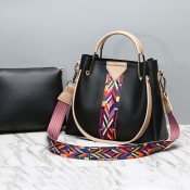 Stylish Zipper Design Black PU Clutches Bags