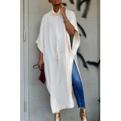 Trendy Turtleneck Half Sleeves Beige Cotton Blends