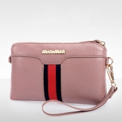 Fashion Zipper Design Pink PU Clutches Bags