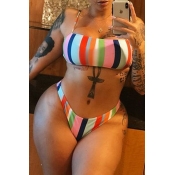 Lovely Sexy Striped Two-piece Swimwear