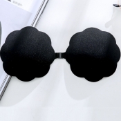 Lovely Casual Flower Shape Non-slip Black Nude Bra