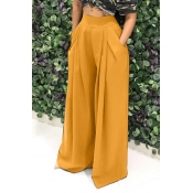 Lovely Casual Loose Yellow Knitting Pants