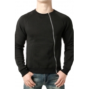 Lovely Casual Zippers Design Black Blended Hoodies