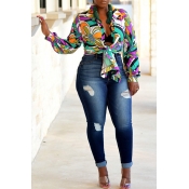 Lovely Euramerican Floral Printed Multicolor Shirt