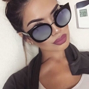 Lovely Euramerican Cat s Eye Frame Design Black PC