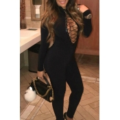 Lovely Trendy Bandage Design Skinny Black Twilled 