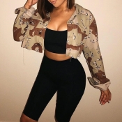Lovely Euramerican Camouflage Printed Jacket