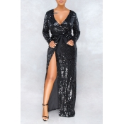 Lovely Sexy Sequined Decorative Black Ankle Length