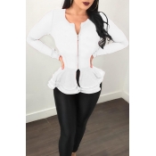 Lovely Euramerican Flounce Design White Knitting B