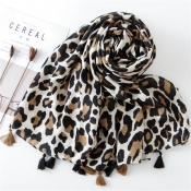 Lovely Casual Leopard Printed Cotton Scarves
