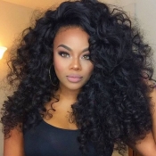 Lovely African Curly Synthetic Black Wigs