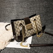Lovely Chic Printed Brown PU Messenger