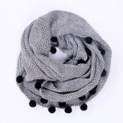 Lovely Fashion Maomao Ball Decorative Black Scarve