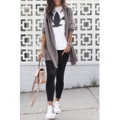 Lovely Casual Long Sleeves Grey Cardigans