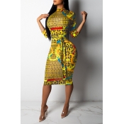 Lovely Casual Camouflage Printed Yellow Blending K