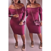 Lovely Sweet Falbala Design Rose Red Cotton Blends