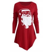 Lovely Casual Santa Printing Red Twilled Satin Min