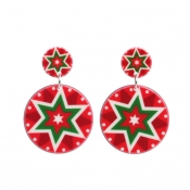 Lovely Fashion Christmas Snowflakes Red Earring
