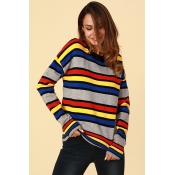 Lovely Chic Color Striped Sweaters