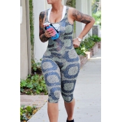 Lovely Casual Backless Multicolor Blending One-pie