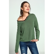 Lovely Trendy Parchwork Green Cotton Sweaters