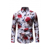 Lovely Casual Floral Printed White Cotton Shirt