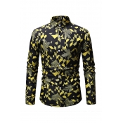 Lovely Casual Printed Yellow Cotton Shirts