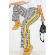 Lovely Trendy Grids Printed Blending Pants