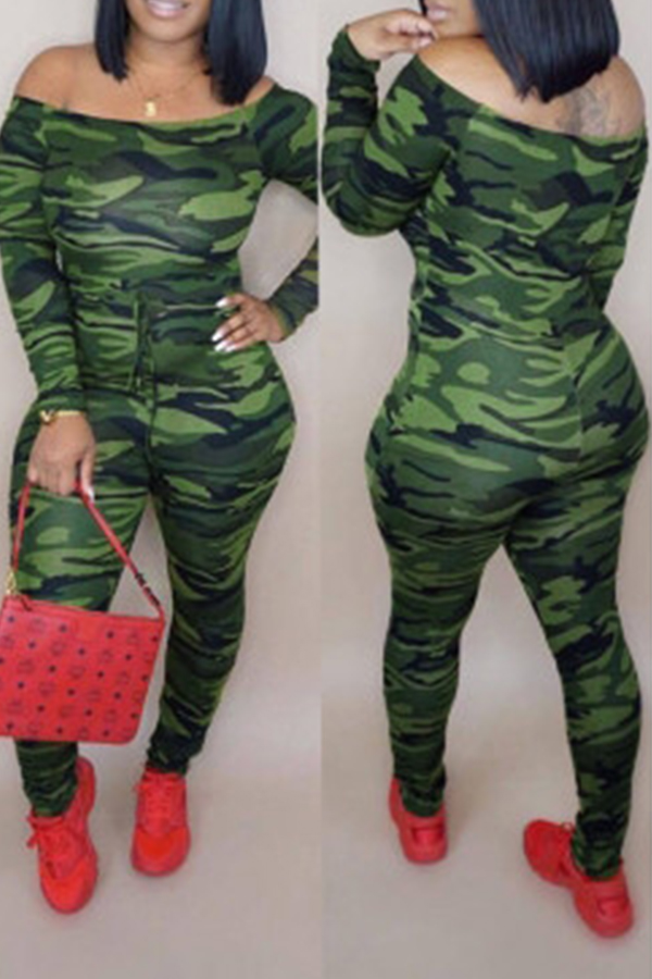 Lovely Casual Camouflage Printed One-piece Jumpsuit