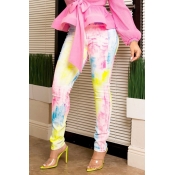 Lovely Casual Printed Skinny Multicolor Pants