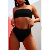 Lovely Black Two-piece Swimwear