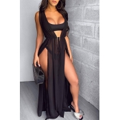 Lovely Sexy See-through Black Beach Dress