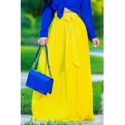 Lovely Bohemian Drape Design Yellow Skirt