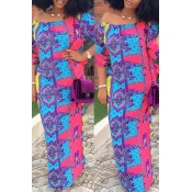 Lovely Casual Off The Shoulder Printed Ankle Lengt