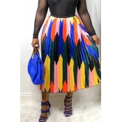 Lovely Stylish Printed Patchwork Green A Line Skir