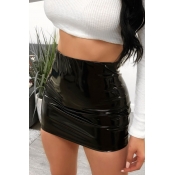 Lovely Trendy Skinny Straight Black Mini Skirts