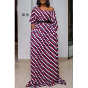 Lovely Stylish One Shoulder Striped Printed Patchw