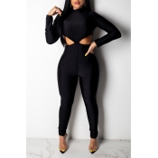Lovely Sexy Hollow-out Black One-piece Jumpsuit