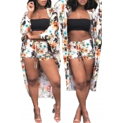 Lovely Printed Multicolor Two-piece Swimwear(Witho