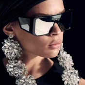 Lovely Stylish Big Frame Silver PC Sunglasses