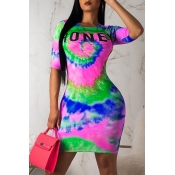 Lovely Casual Printed Multicolor Mini A Line Dress