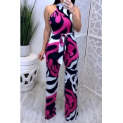 Lovely Sexy Printed Lace-up Multicolor One-piece J